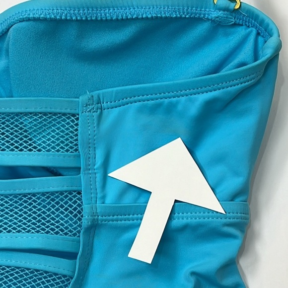 Cole of California Tankini Swim Top Mesh Removable Strap Pads Aqua Blue Size S - Picture 2 of 11